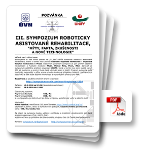 Pozvánka na III. Sympozium roboticky asistované rehabilitace Pozvánka na III. Sympozium roboticky asistované rehabilitace